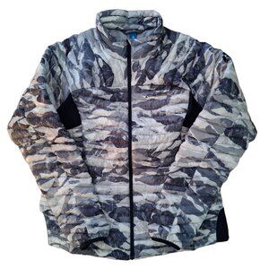 Eddie Bauer Blue & White Down Filled Lightweight Puffer Jacket Ladies Large